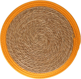 Ronde placemat zeegras okergeel 39 cm