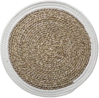 Ronde placemat zeegras wit 39 cm