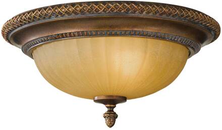 Ronde plafondlamp Kelham Hall Brons-goud, crème