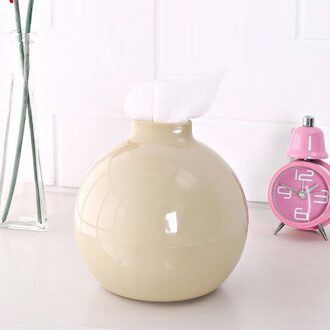 Ronde Pompen Papieren Tissue Doos Houder Tissue Opslag Case Voor Thuis Woonkamer Slaapkamer Auto Kantoor Decoratie licht bruin