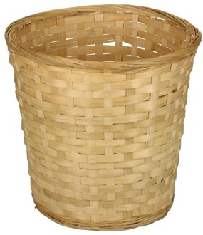 Ronde rieten/bamboe decoratie mandjes/manden 26 x 24 cm - Opbergmanden Beige