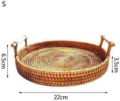 Ronde Rotan Opbergvak Mand Met Handvat Hand Geweven Brood Fruit Display