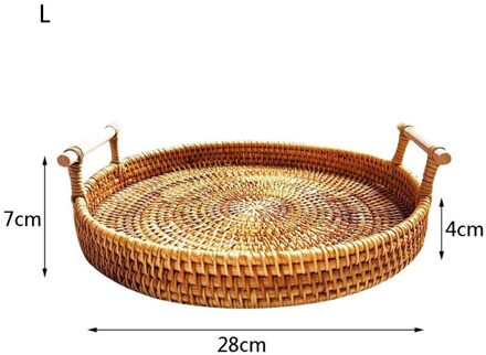 Ronde Rotan Opbergvak Mand Met Handvat Hand Geweven Brood Fruit Display