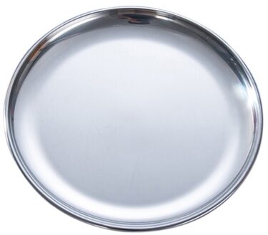 Ronde Rvs Lade Snack Diner Platen Fruit Cosmetische Sieraden Organizer Goud Eettafel Plaat B / 14cm