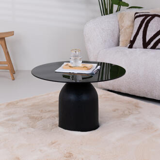 Ronde Salontafel 'Indira' Glas en staal, 70cm - 70 cm