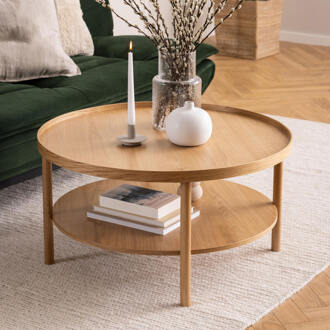 Ronde Salontafel 'Jazzmen' Eiken, 80cm Naturel
