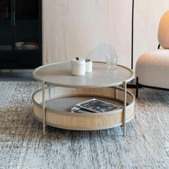 Ronde Salontafel 'Maddie' Rotan, kleur Zand