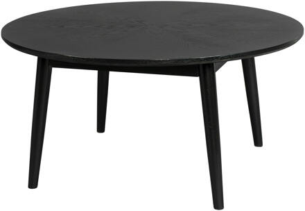 Ronde Salontafel 'Memo' Eikenhout, 80cm, kleur Zwart - 80 cm