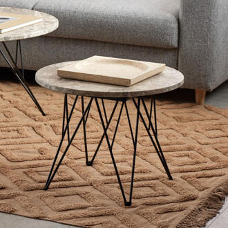 Ronde Salontafel 'Nadia' Marmer, 55cm Bruin - 55 cm