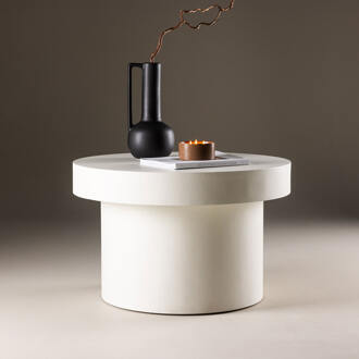 Ronde Salontafel 'Tazia' 80cm, kleur Wit - 80 cm