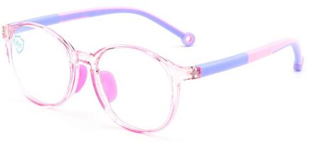 Ronde Siliconen Anti Blauw Licht Bril Voor Kinderen Kinderen Optische Frame Transparante Jongen Meisje Eyeglasse Bescherming Eyewear paars