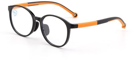 Ronde Siliconen Anti Blauw Licht Bril Voor Kinderen Kinderen Optische Frame Transparante Jongen Meisje Eyeglasse Bescherming Eyewear zwart geel