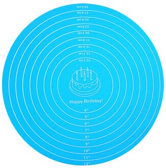 Ronde Siliconen Kneden Mat Bakselwerktuigen Diy Siliconen Antislip Mat Multifunctionele Koken Mat Keuken Accessoires blauw