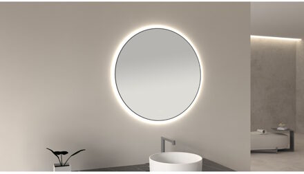 Ronde Spiegel Wiesbaden Novi met LED, Dimbaar 100 cm Mat Zwart