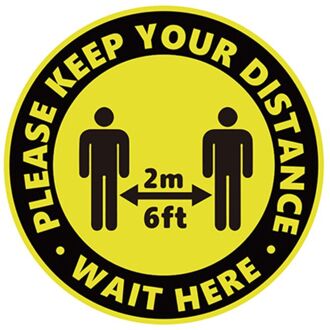 Ronde Sticker Houden Sociale Afstand Veiligheid Vloer Teken Mensen Verzamelen Controle X5QC