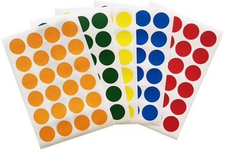 Ronde Stickers In 5 Verschillende Kleuren Gekleurde Sticker Stippen Codering Cirkel Dot Etiketten Fles Label Woondecoratie