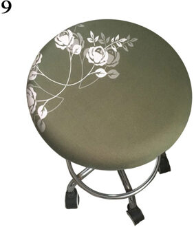 Ronde Stoel Cover Spandex Bar Kruk Cover Elastische Stoelhoezen Thuis Stoel Eenvoudige Stretch Stoel Cover Bloemen Gedrukt Mode 9