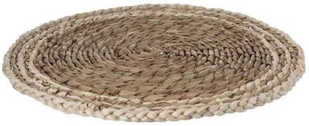 ronde tafel placemat - zeegras naturel - 38 cm - Tafel onderleggers Bruin
