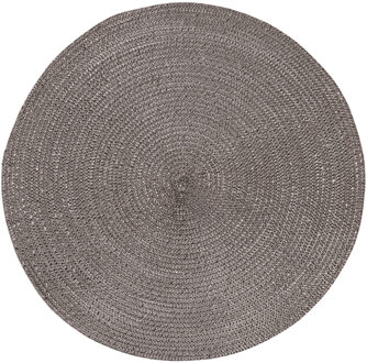 Ronde tafel placemats - donkergrijs - 38 cm - rotan look - kunststof - Onderleggers