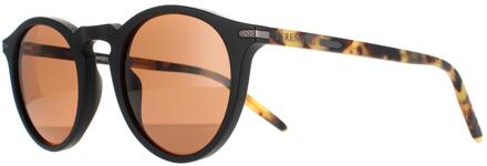 Ronde unisex zwarte mossy eiken mineraal gepolariseerde stuurprogramma's bruine raffaele zonnebril - One Size