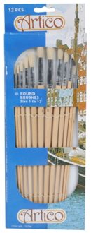 Ronde verf penselen set 12 stuks - Hobbypenseel