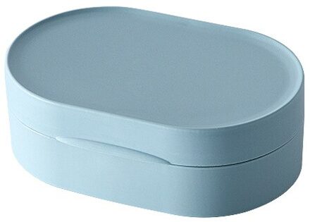 Ronde Vorm Opbergdoos Reizen Draagbare Verzegelde Zeepkist Waterdichte Zeep Opslag Gevallen Badkamer Washroom Levert ellipse blauw