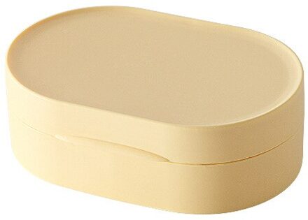 Ronde Vorm Opbergdoos Reizen Draagbare Verzegelde Zeepkist Waterdichte Zeep Opslag Gevallen Badkamer Washroom Levert ellipse geel