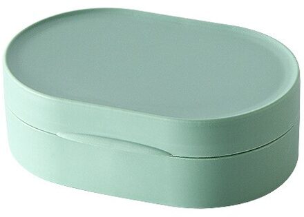 Ronde Vorm Opbergdoos Reizen Draagbare Verzegelde Zeepkist Waterdichte Zeep Opslag Gevallen Badkamer Washroom Levert ellipse groen