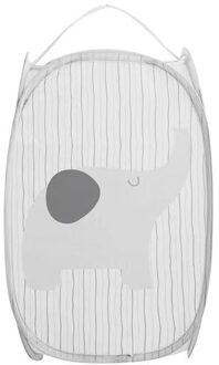 Ronde Vorm Opvouwbare Folding Tote Katoen Wasmand Bag Kleding Opslag Wasmand Met Koord grijs