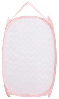 Ronde Vorm Opvouwbare Folding Tote Katoen Wasmand Bag Kleding Opslag Wasmand Met Koord roze B