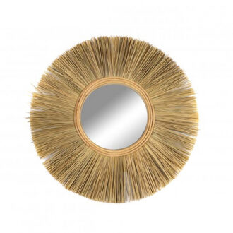Ronde wandspiegel bohemian - bruin - zeegras - Dia 60cm