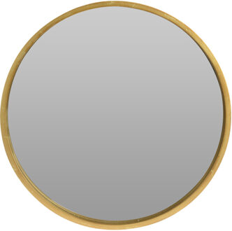 Ronde wandspiegel - gouden rand - hout - dia 30 cm