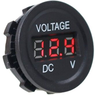 Ronde Waterdichte Auto Boot Auto Motorfiets Mini Digitale Voltmeter DC6V-30V Led Panel Volt Voltage Meter Tester Monitor Rood