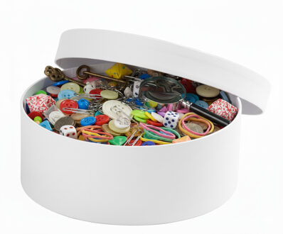 Ronde witte hobby knutsel doos - dozen van karton - 12.5 x 5 cm - Hoedendoos - cadeauverpakking