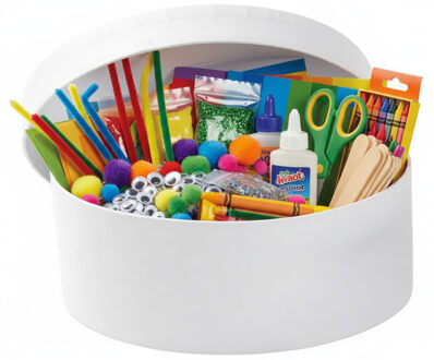 Ronde witte hobby knutsel doos - dozen van karton - 21 x 7 cm - Hoedendoos - cadeauverpakking