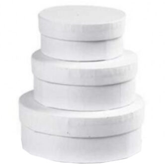 Ronde witte hobby opslag dozen set in 3-formaten - Hobbydecoratieobject