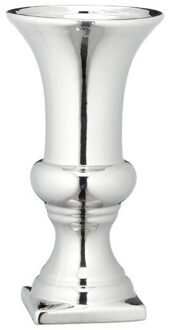 Ronde zilveren kelk vaas/vazen van keramiek 30 x 16 cm