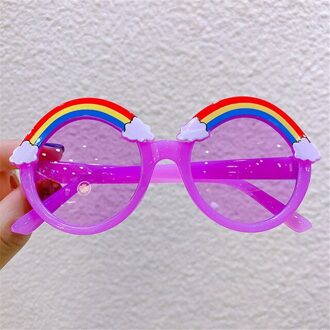 Ronde Zonnebril Kids Regenboog Zonnebril Meisjes Kinderen Kleurrijke Eye Lenzen Baby Shades Jongens Geel Brillen Driver Bril paars