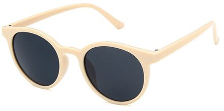 Ronde Zonnebril Vrouwen Mode Vintage Zonnebril Meisjes Bril Dames Shade Eyewear UV400 Beige