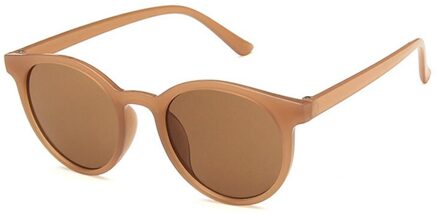 Ronde Zonnebril Vrouwen Mode Vintage Zonnebril Meisjes Bril Dames Shade Eyewear UV400 melk thee