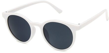 Ronde Zonnebril Vrouwen Mode Vintage Zonnebril Meisjes Bril Dames Shade Eyewear UV400 wit
