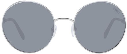 Ronde Zonnebril Zilveren Frame Grijs - One Size