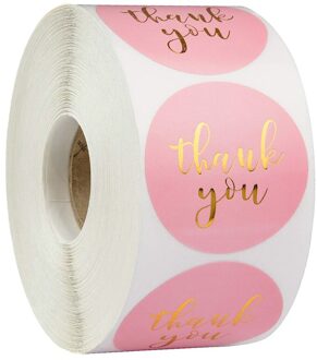 Ronde Zwart Roze Goud Dank U Sticker 500Pcs Envelop Afdichting Labels Bakkerij Verpakking Decoratie Stickers C09