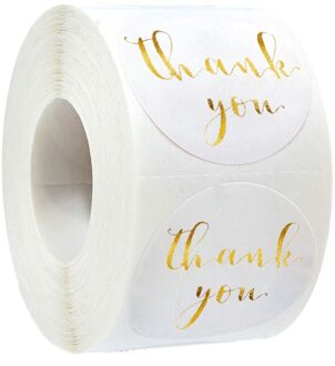 Ronde Zwart Roze Goud Dank U Sticker 500Pcs Envelop Afdichting Labels Bakkerij Verpakking Decoratie Stickers D02