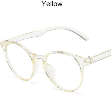 Rondes Plastic Anti-Blauw Licht Bril Vrouwen Optische Bijziendheid Bril Mannen Computer Eye Bril geel