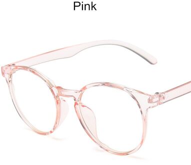 Rondes Plastic Anti-Blauw Licht Bril Vrouwen Optische Bijziendheid Bril Mannen Computer Eye Bril Roze