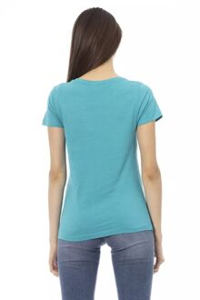 Rondhals Graphic T-shirt Met Korte Mouwen Groenblauw