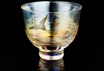 Rongshantang Goud En Zilver Kristal Glas Thee Cup Master Cup Kopje Thee Cup Bouwen Een Transparante Water Cup Kungfu thee Set A1