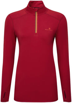Ronhill Core Thermal 1/2 Zip Hardloopshirt Dames rood - L