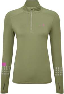 Ronhill Tech Afterhours 1/2 Zip Hardloopshirt Dames-Olijf - S,M,L,XL